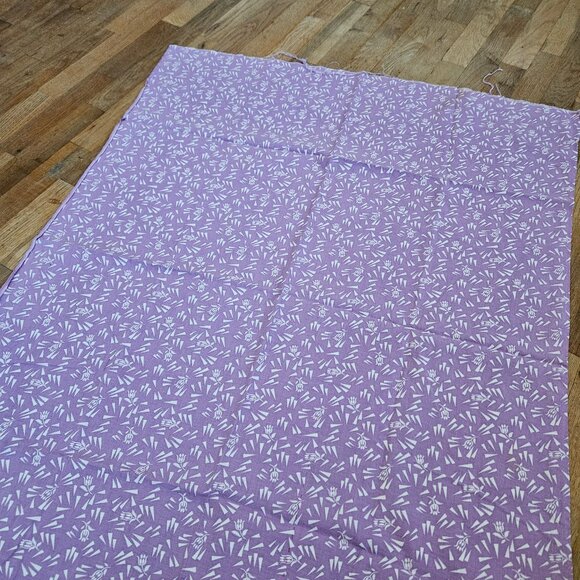 Vintage Purple White Cotton Feedsack Fabric *FLAWS* - Picture 2 of 6